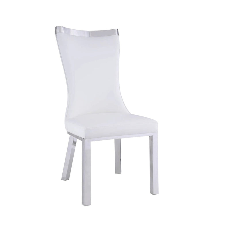 Somette Amelia Curved Back Dining Chair in White, Set of 2 - N/A