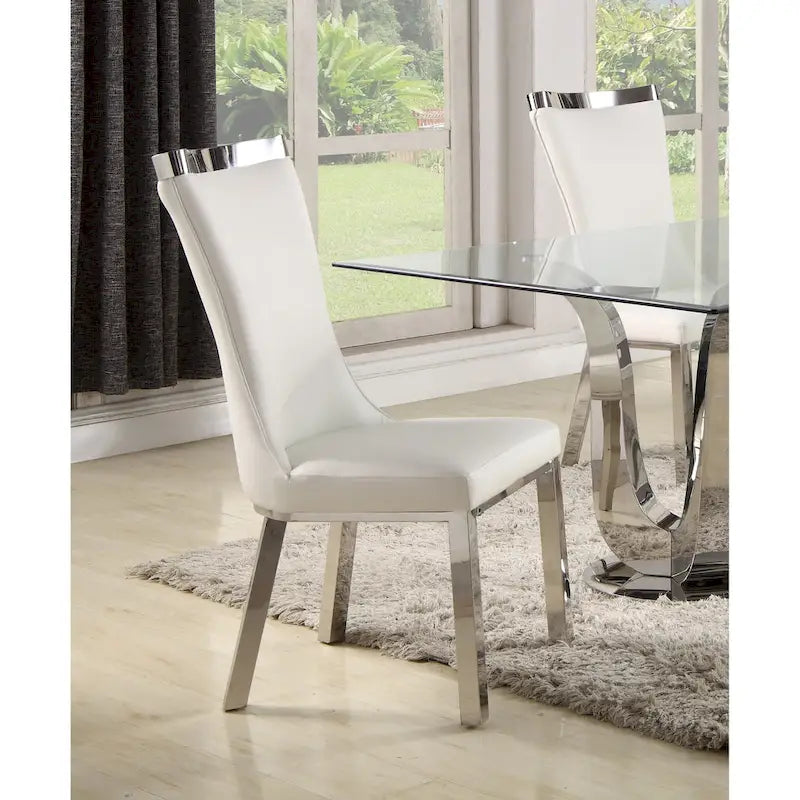 Somette Amelia Curved Back Dining Chair in White, Set of 2 - N/A