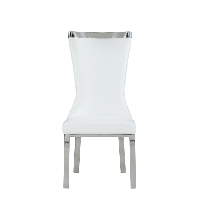 Somette Amelia Curved Back Dining Chair in White, Set of 2 - N/A