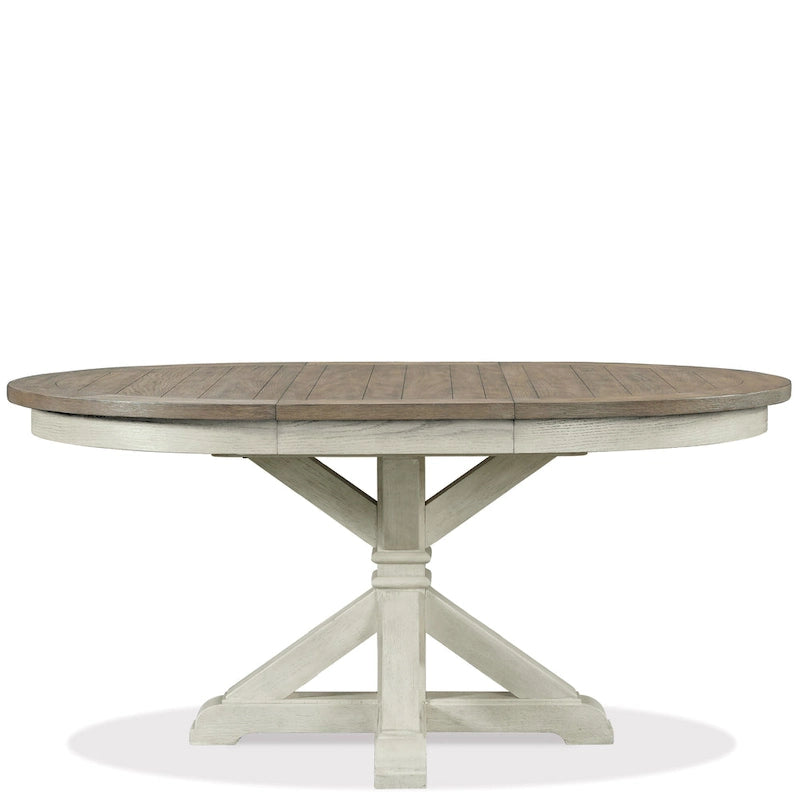 Roundhill Furniture Harola 5-Piece Dining Set, Round Pedestal Dining Table with 18  Leaf, 4 Side Chairs