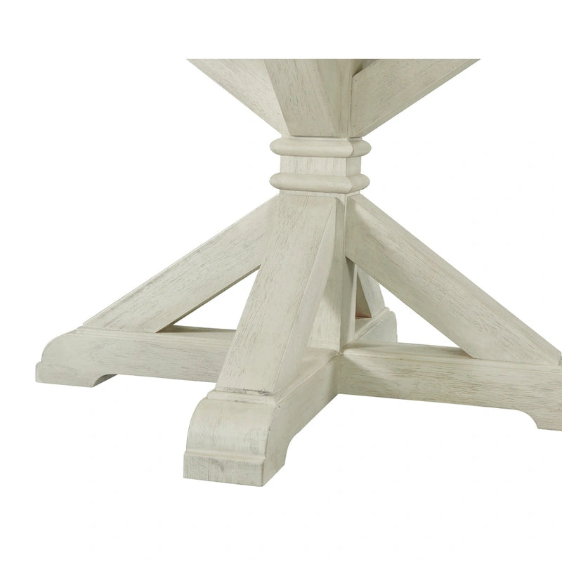 Roundhill Furniture Harola 5-Piece Dining Set, Round Pedestal Dining Table with 18  Leaf, 4 Side Chairs