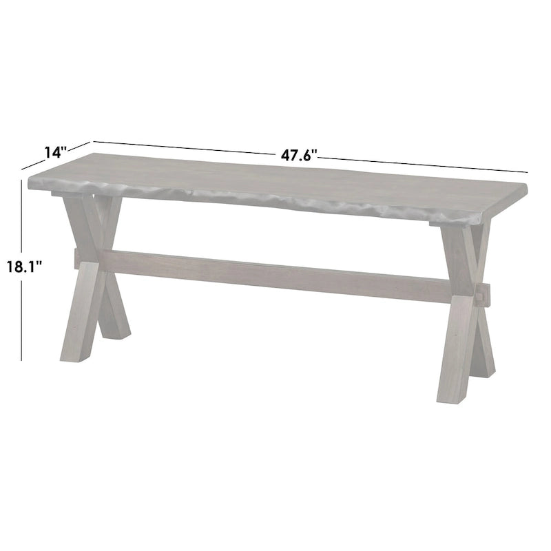 Simple Living Mandeville Live Edge Solid Wood Bench