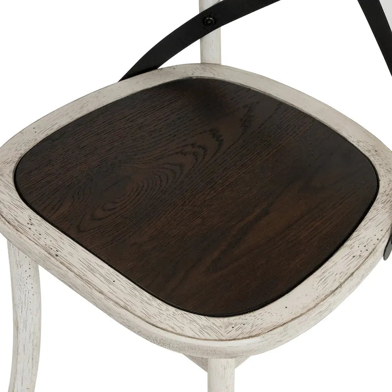 McFarlane Farmhouse Antique White Wood X-backed Chairs by Furniture of America (Set of 2)