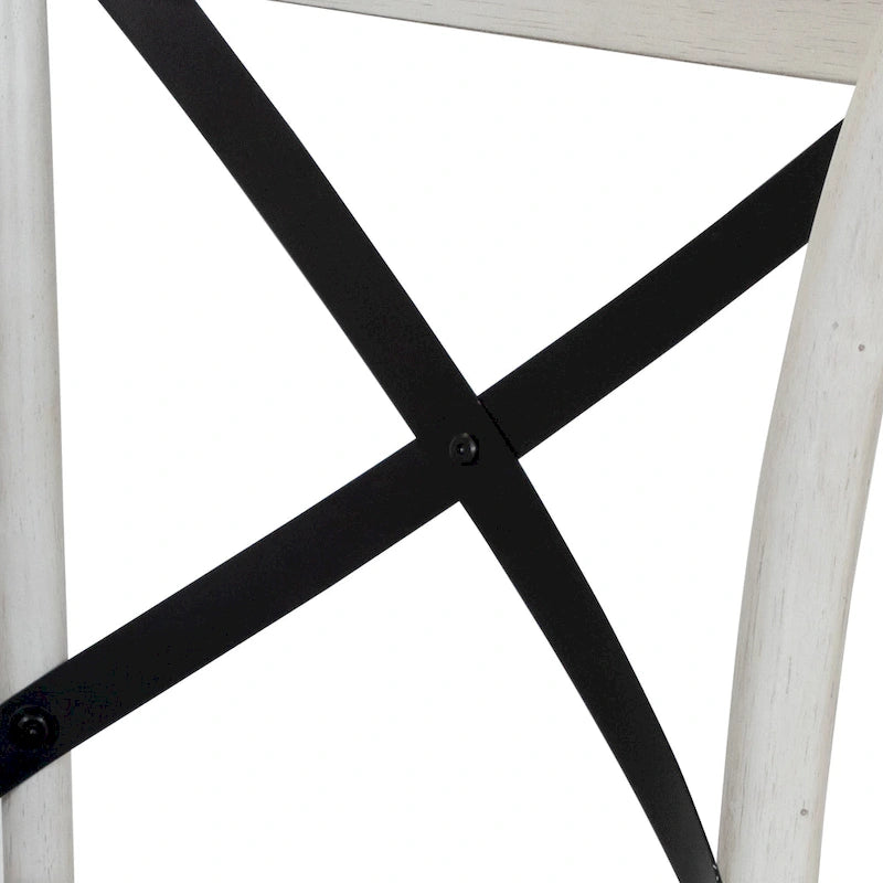 McFarlane Farmhouse Antique White Wood X-backed Chairs by Furniture of America (Set of 2)