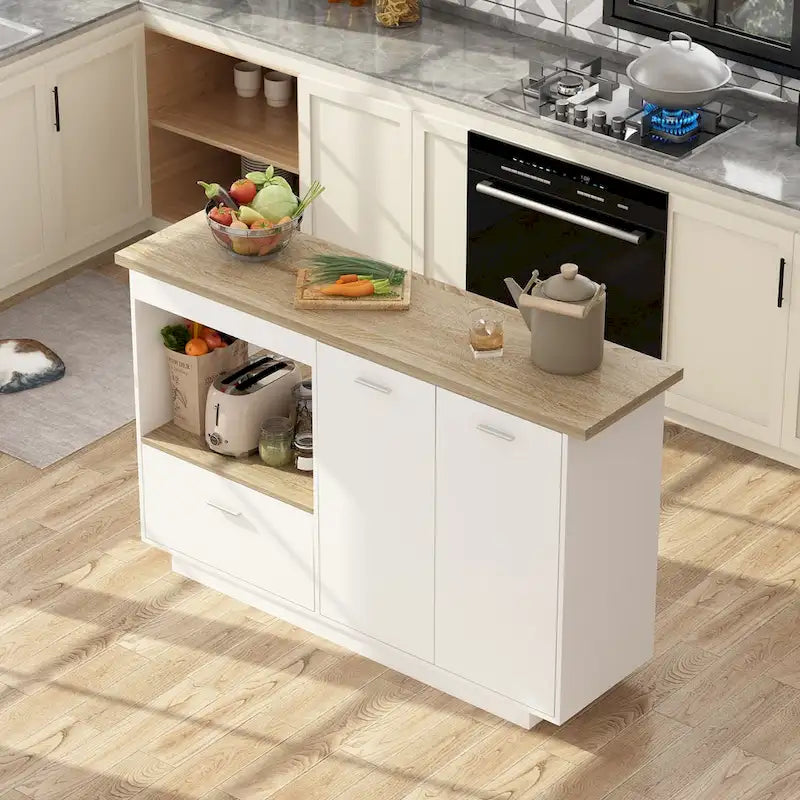 Kitchen Island Side Storage Cabinet Extendable Table Bar Cabinet
