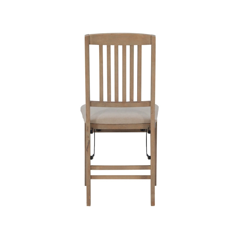 Lesvos Mission Grey Wash Wooden Folding Dining Chair (Set of 2)