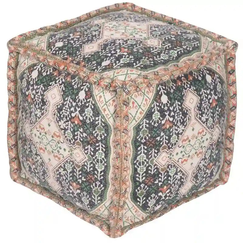HERAT ORIENTAL Handmade Indo Cotton Pouf (India) - 16  x 16  x 16 