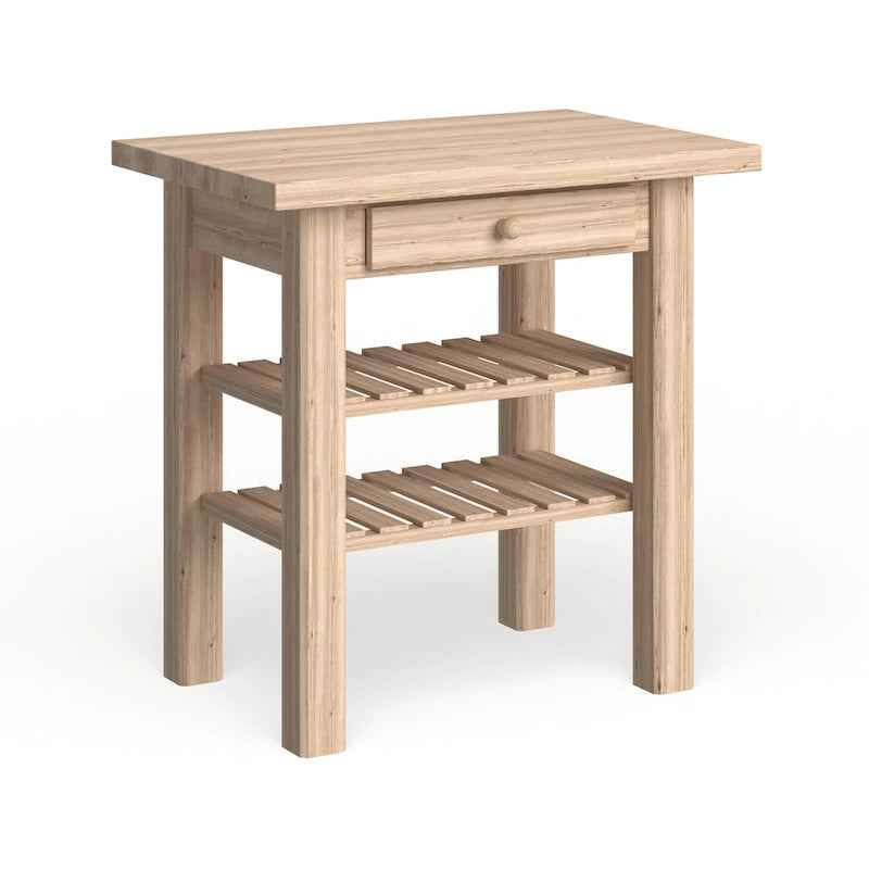 The Gray Barn Heavenly Winds Unfinished Solid Parawood Kitchen Island