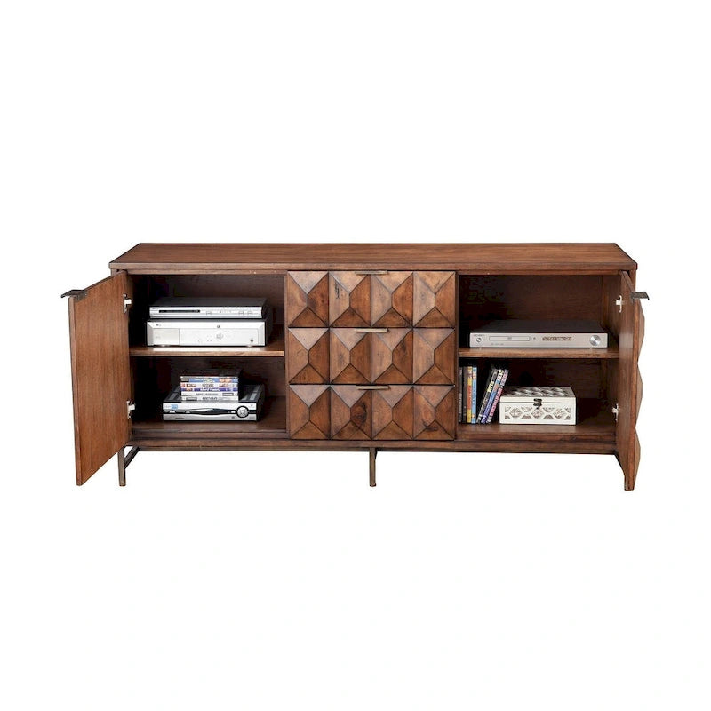 Origins by Alpine Trig TV Console for TV's up to 70 , Mahogany