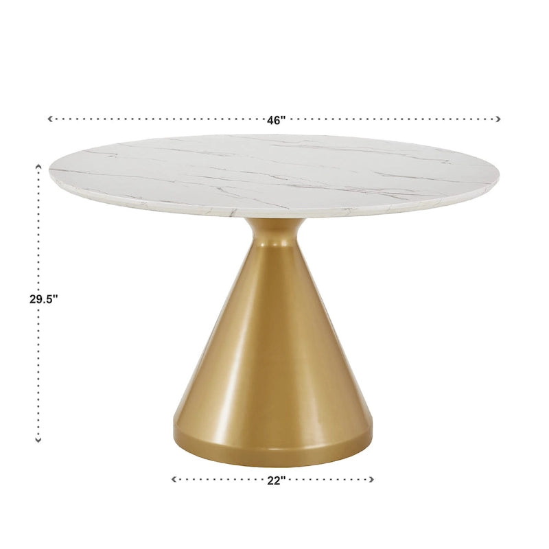 Darcy 46  Wide Faux Marble Round Dining Table by iNSPIRE Q Bold