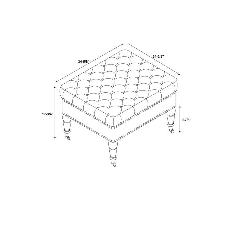 Abigal Tan Velvet Square Tufted Ottoman