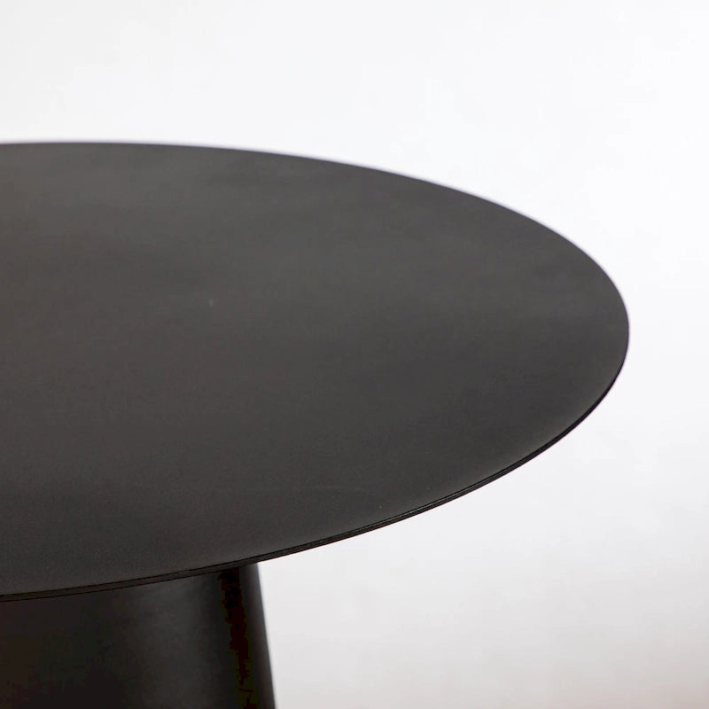DancyHome Outdoor Mid Century Modern Metal Single Round Coffee Table -Black 23.6 W