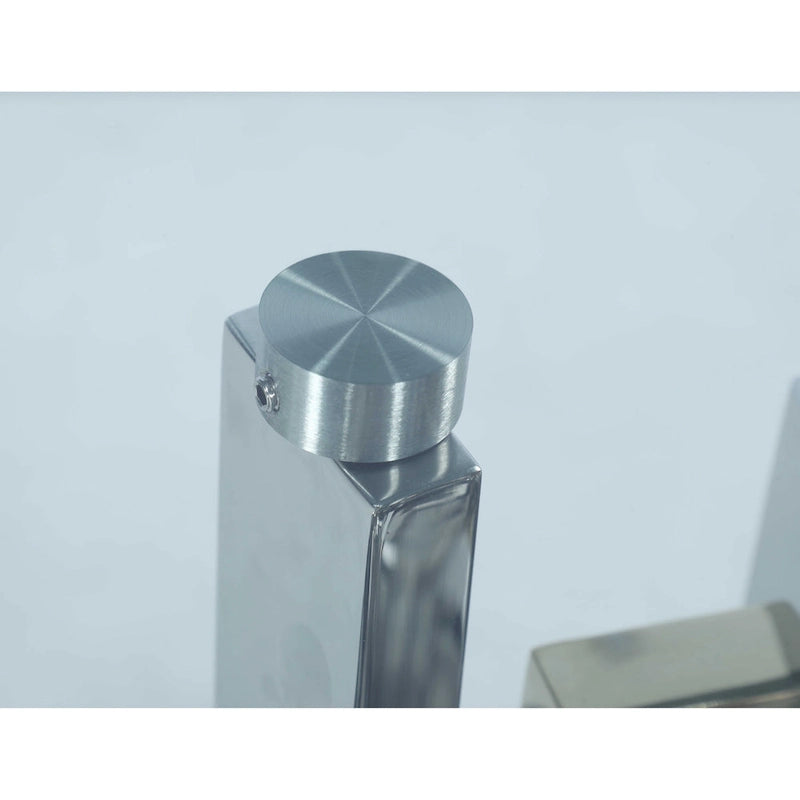 Somette Contemporary Round Glass Table with Steel & Golden Cluster Design Base