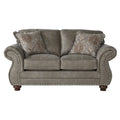 Roundhill Furniture Leinster Stone Grey Faux Leather-upholstered Nailhead Loveseat