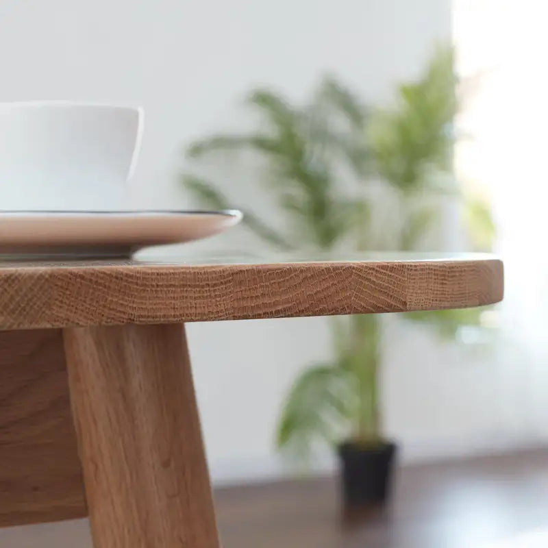 Nestfair Natural Solid Oak Wood Telescopic Meet Dining Table - N/A