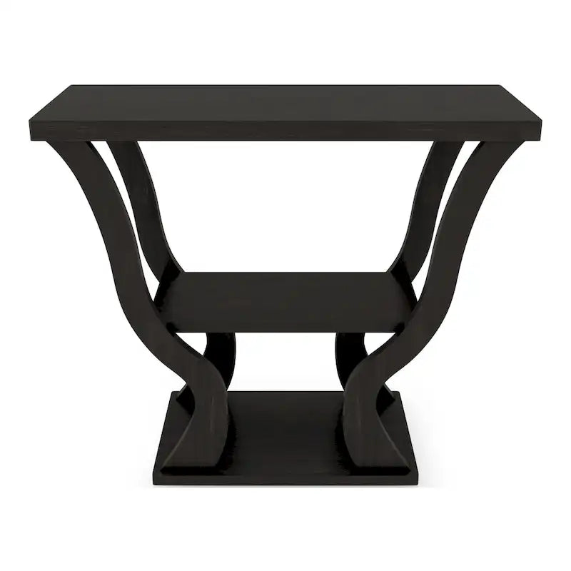 DH BASIC Transitional Espresso 39-inch Console Table with Open-Shelf by Denhour