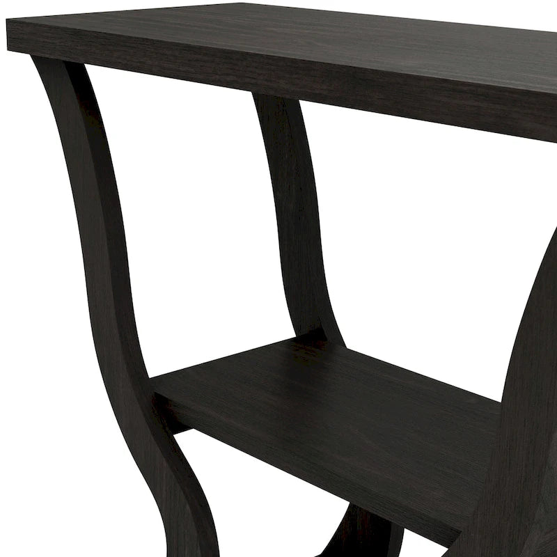 DH BASIC Transitional Espresso 39-inch Console Table with Open-Shelf by Denhour