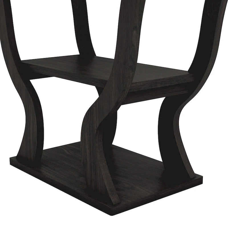 DH BASIC Transitional Espresso 39-inch Console Table with Open-Shelf by Denhour