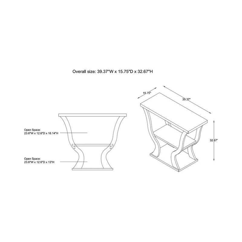 DH BASIC Transitional Espresso 39-inch Console Table with Open-Shelf by Denhour