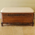 Windsor Carved Wood Storage Bench