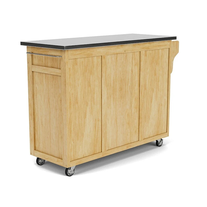 Homestyles Create-a-Cart Natural Mobile Kitchen Cart with Stainless Steel Top