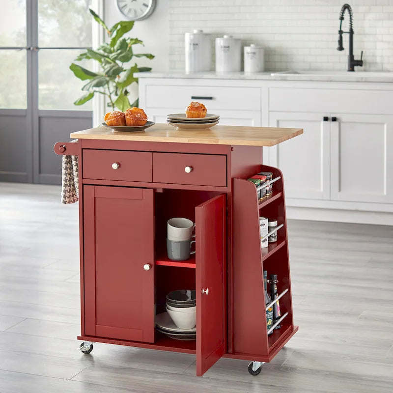 Simple Living Red Sonoma Kitchen Cart