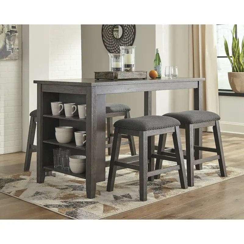 Signature Design by Ashley Caitbrook Gray 5-Piece Counter Height Dining Package