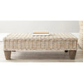 SAFAVIEH Leary Washed Natural Wicker Bench - 40.6  x 27.6  x 12.2 