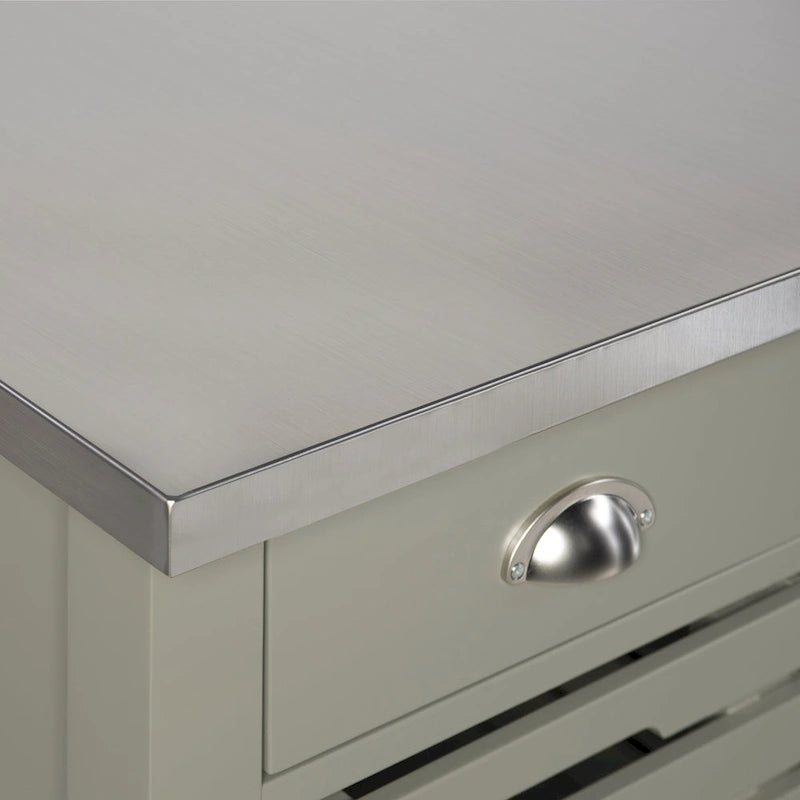 The Gray Barn White Squirrel Grey Wood Kitchen Cart