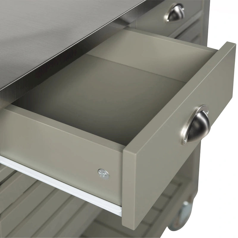 The Gray Barn White Squirrel Grey Wood Kitchen Cart