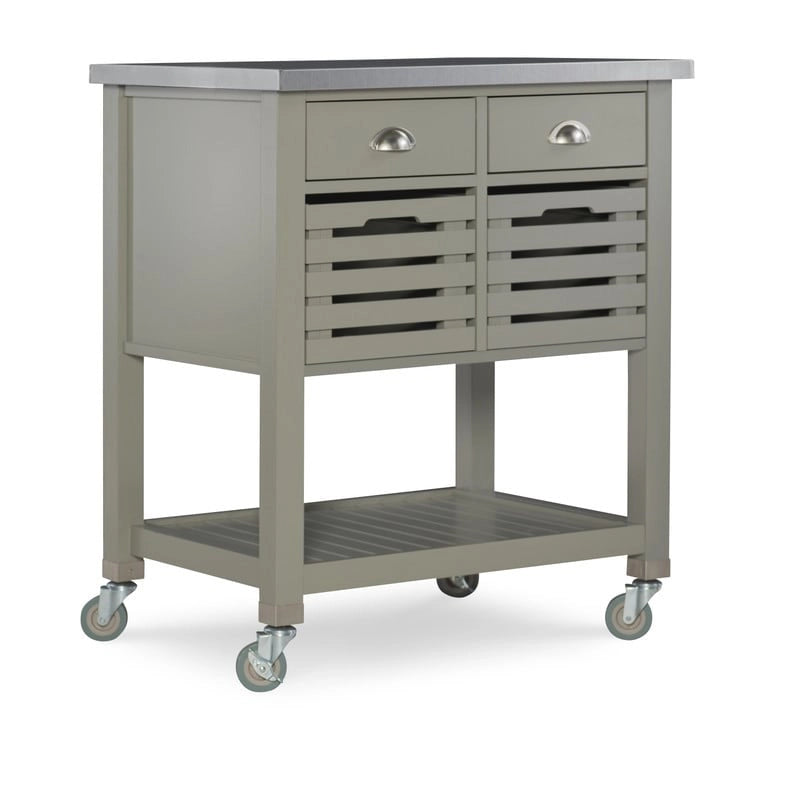The Gray Barn White Squirrel Grey Wood Kitchen Cart