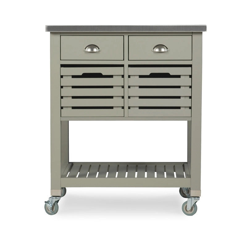 The Gray Barn White Squirrel Grey Wood Kitchen Cart