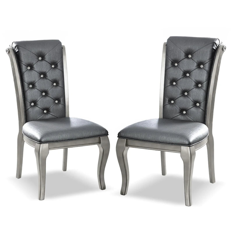 Tily Glam Grey Solid Wood 7-Piece Dining Set by Furniture of America