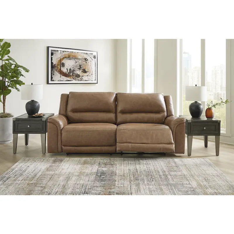 Signature Design by Ashley Trasimeno Caramel Power Reclining Sofa - 92  W x 40  D x 42  H