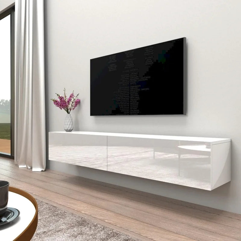 Berno 71-in. Modern Glossy Wall-mounted Floating TV Stand