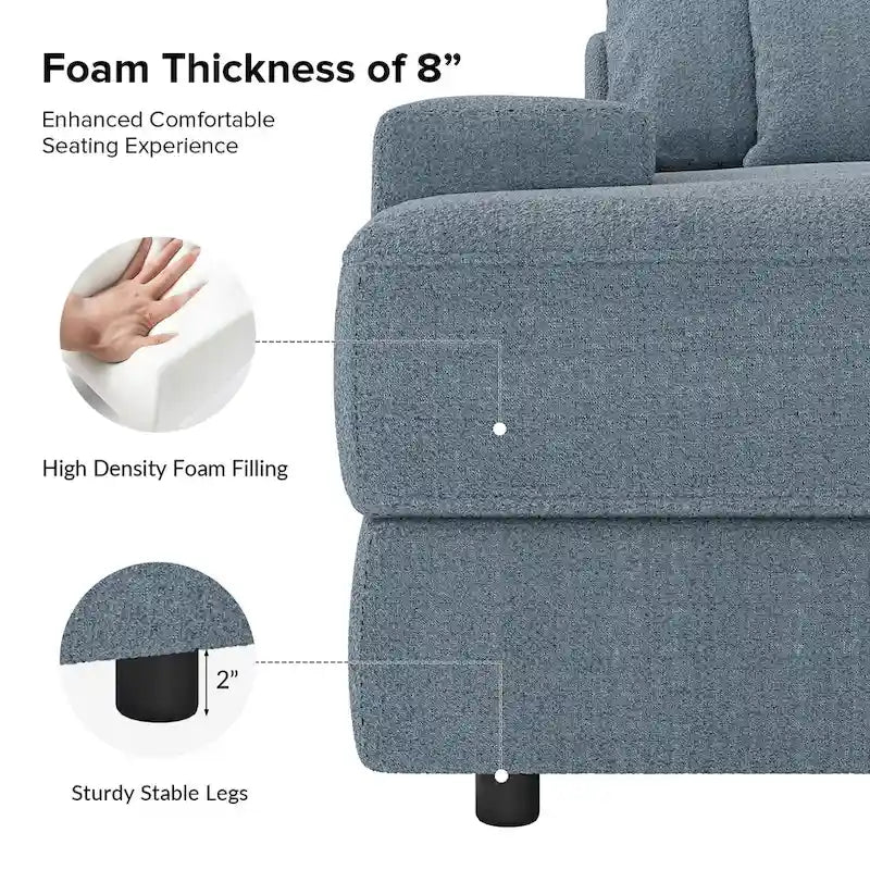 Conradus Modren Oversize 57  Deep Square Arm Sofa by HULALA HOME