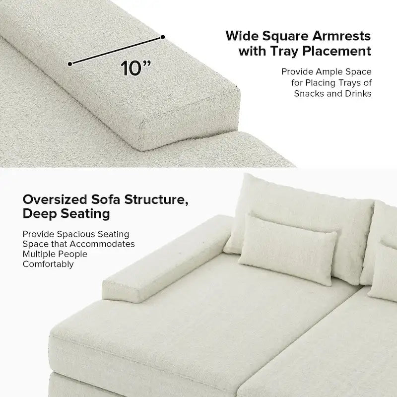 Conradus Modren Oversize 57  Deep Square Arm Sofa by HULALA HOME