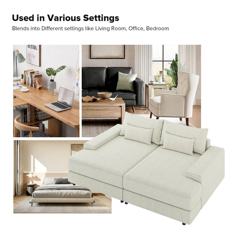 Conradus Modren Oversize 57  Deep Square Arm Sofa by HULALA HOME