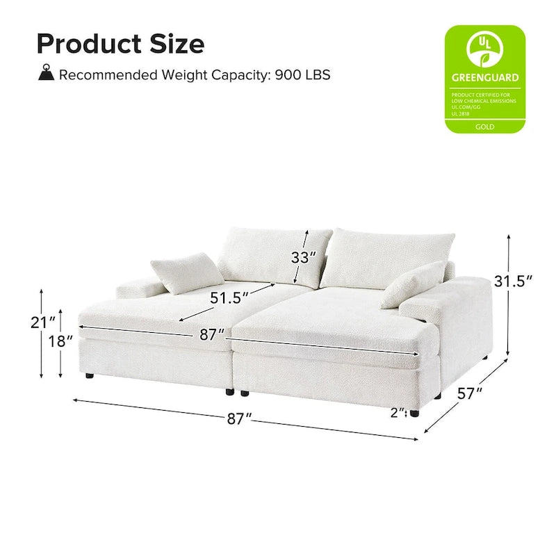 Conradus Modren Oversize 57  Deep Square Arm Sofa by HULALA HOME