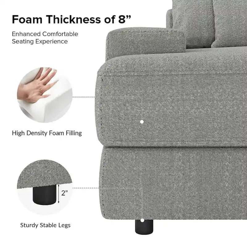 Conradus Modren Oversize 57  Deep Square Arm Sofa by HULALA HOME