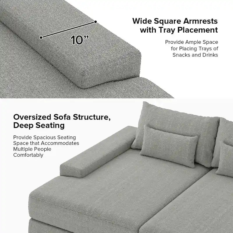 Conradus Modren Oversize 57  Deep Square Arm Sofa by HULALA HOME