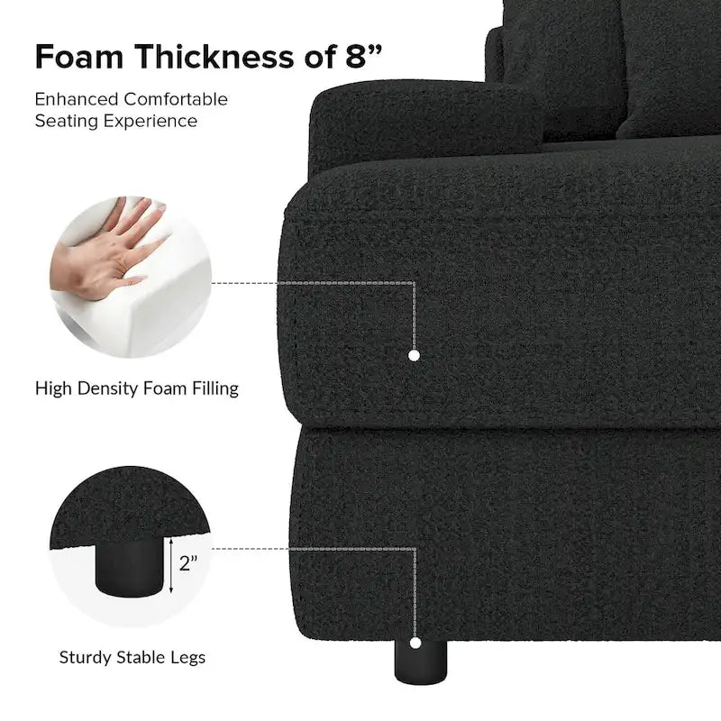 Conradus Modren Oversize 57  Deep Square Arm Sofa by HULALA HOME