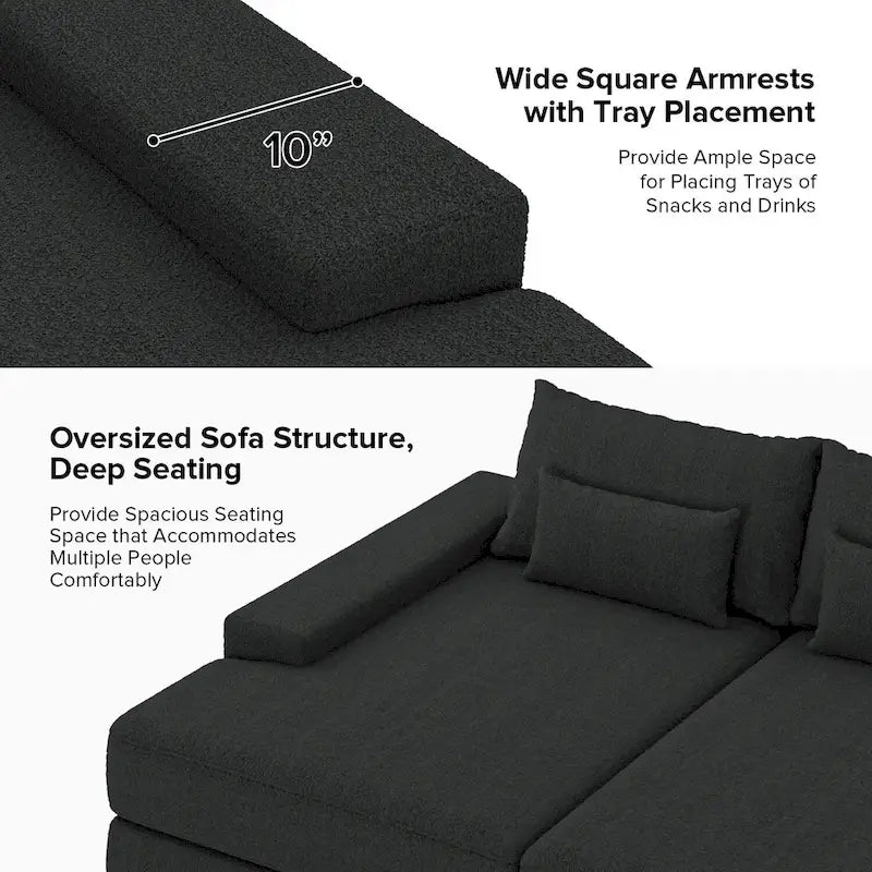 Conradus Modren Oversize 57  Deep Square Arm Sofa by HULALA HOME