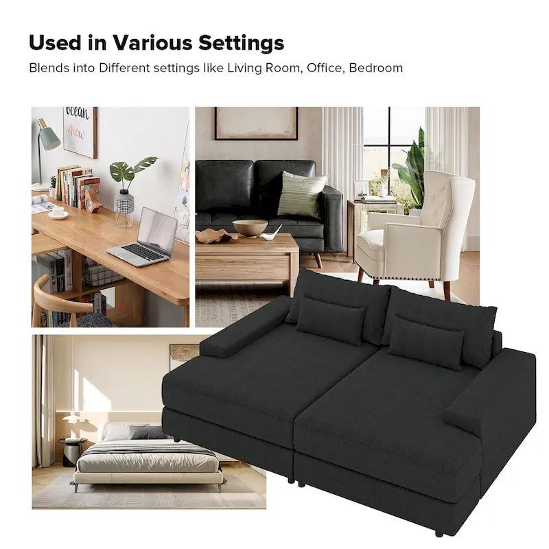 Conradus Modren Oversize 57  Deep Square Arm Sofa by HULALA HOME
