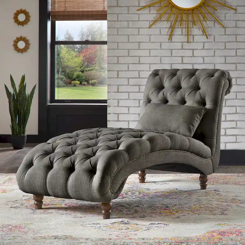 Knightsbridge Tufted Oversized Chaise Lounge by iNSPIRE Q Artisan