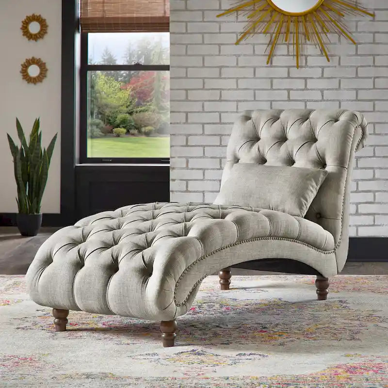 Knightsbridge Tufted Oversized Chaise Lounge by iNSPIRE Q Artisan