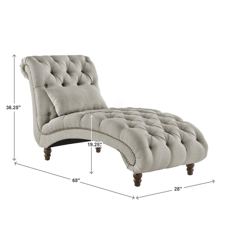 Knightsbridge Tufted Oversized Chaise Lounge by iNSPIRE Q Artisan