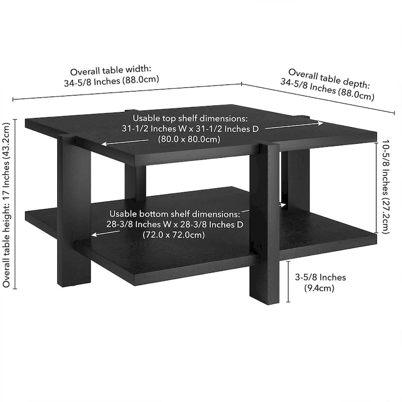 Ingrid 34.66  Wide Square Coffee Table