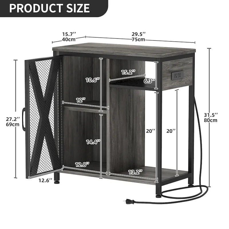 Moasis Aquarium Stand with Power Outlets and 7 Color RGB Light,Fish Tank Stand with Storage Cabinet
