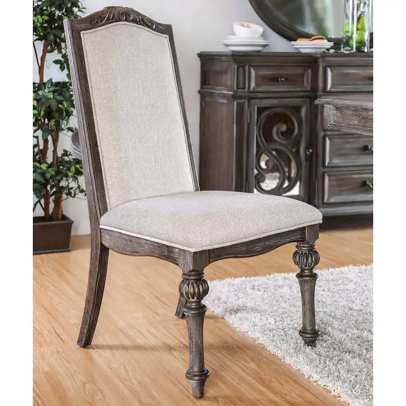 Cornerways Traditional Brown Solid Wood Pedestal Base Round Dining Set by The Gray Barn